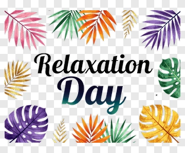 Relaxation Day With Colorful Leaves PNG
