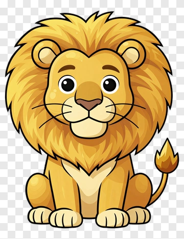 Cartoon Lion Sitting PNG