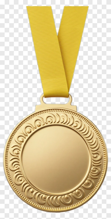 Gold Medal With Yellow Ribbon PNG