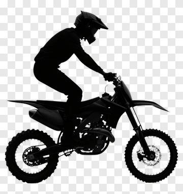 Silhouette Of A Motorcycle Rider PNG