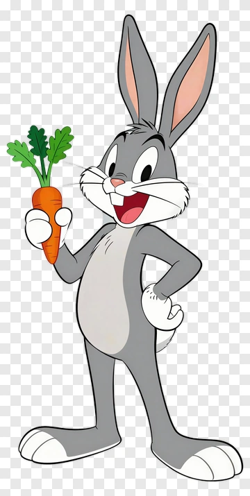 Cartoon Rabbit Holding A Carrot PNG