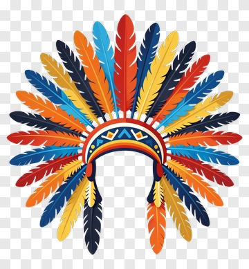 Colorful Feathered Headdress PNG