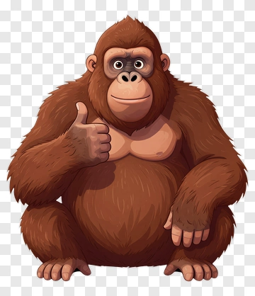 Cartoon Gorilla Giving A Thumbs Up PNG