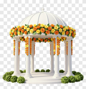 Flower Adorned Gazebo PNG