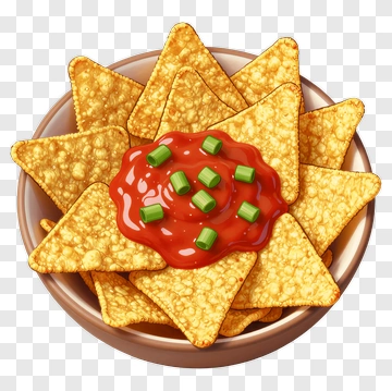 Bowl Of Nachos With Salsa PNG