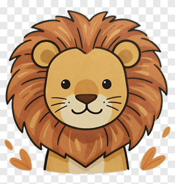 Cartoon Lion Face PNG