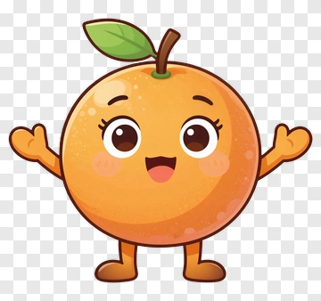 Cartoon Orange Character With Open Arms PNG