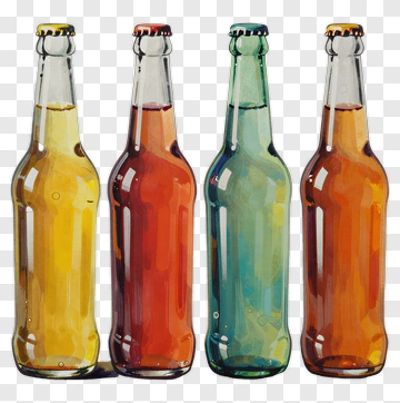 Colorful Bottles Of Beverage PNG