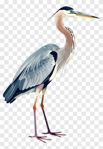 Great Blue Heron Standing PNG