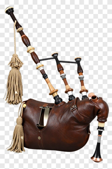 Brown Bagpipes With Wood And Leather Components PNG