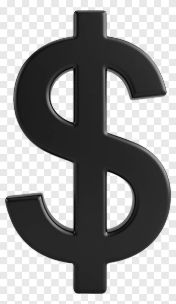 Black Dollar Sign Symbol PNG
