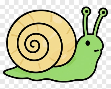 Cartoon Snail With A Spiral Shell PNG