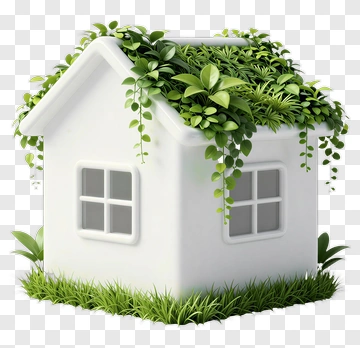 Eco House With Greenery PNG