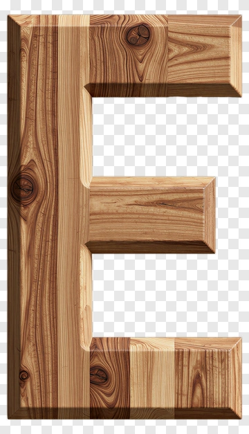 Wooden Letter E PNG