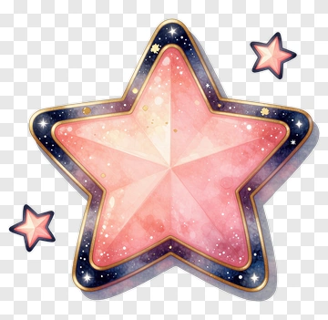 Colorful Star With Galaxy Background PNG