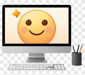 Smiley Face On Computer Screen PNG