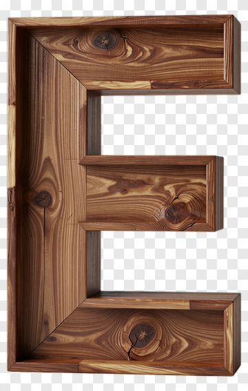Wooden Letter E PNG
