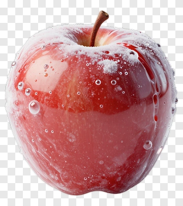 Red Apple With Water Droplets PNG