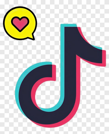 Tiktok Logo With Heart Icon PNG