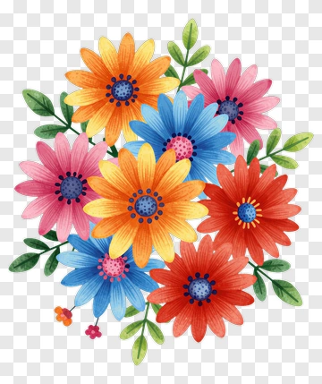 Colorful Flower Bouquet PNG