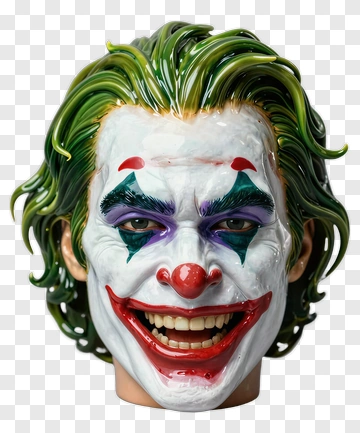 Joker Mask With Green Hair PNG
