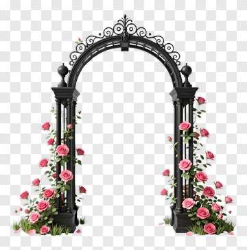 Decorative Floral Archway PNG