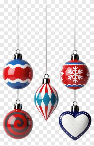 Colorful Christmas Ornaments PNG