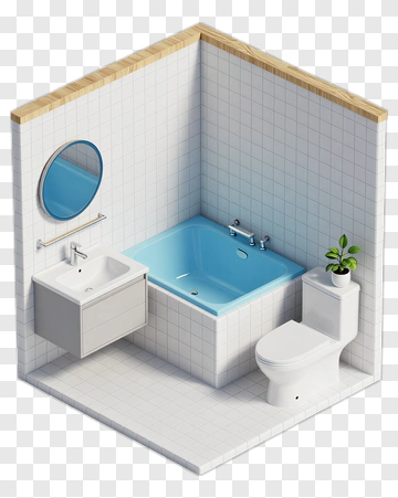 Modern Bathroom With Bathtub And Sink PNG