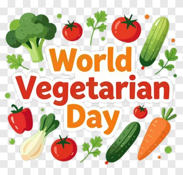 World Vegetarian Day With Vegetables And Text PNG
