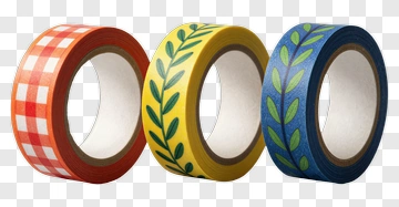 Colorful Decorative Washi Tape Rolls PNG