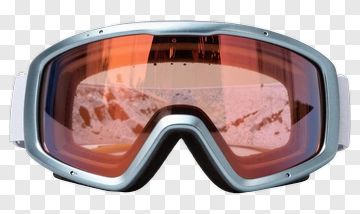 Ski Goggles With Orange Lens PNG