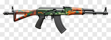 Assault Rifle With Camouflage Pattern PNG