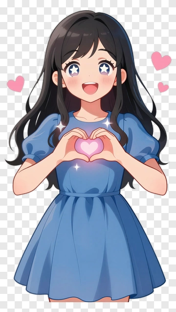 Girl Making A Heart Shape With Hands PNG