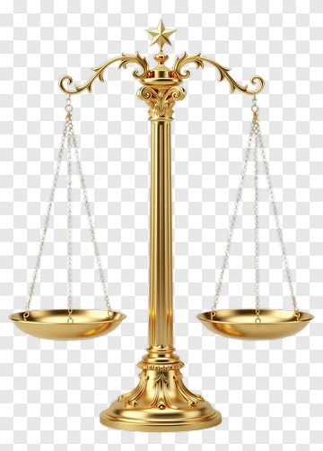 Golden Balance Scales PNG