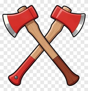 Crossed Cartoon Axes PNG