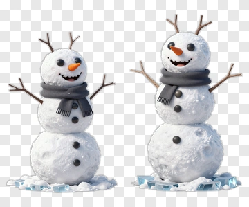 Happy Snowman With Scarf And Hat PNG