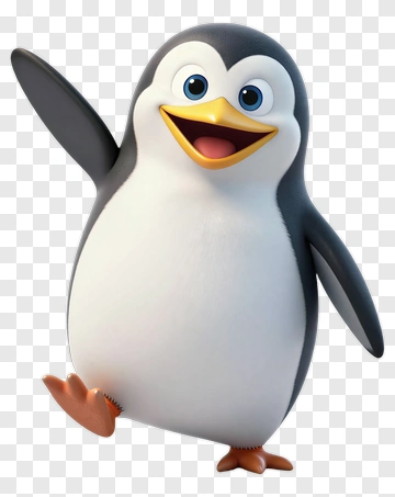 Cartoon Penguin Waving PNG