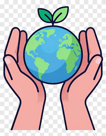 Hands Holding A Globe With A Leaf PNG