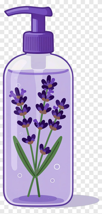 Lavender Soap Dispenser With Flowers PNG