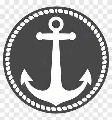 White Anchor On Dark Background PNG