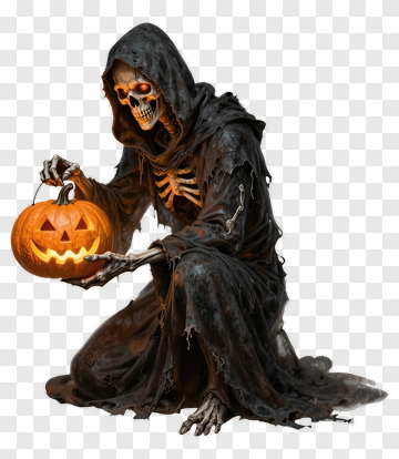 Halloween Skeleton Holding A Pumpkin PNG