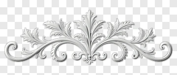 Ornate Silver Floral Decoration PNG