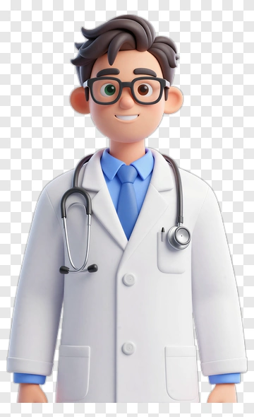 3D Doctor With Stethoscope PNG