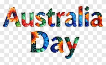 Australia Day Text Decoration PNG
