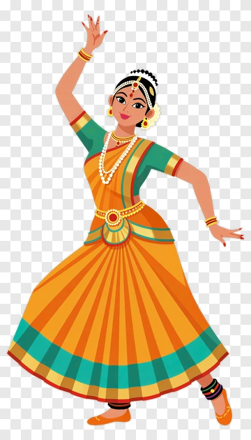 Dancer In Colorful Traditional Dress PNG