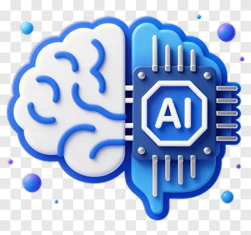 3D Brain With Ai Circuit PNG