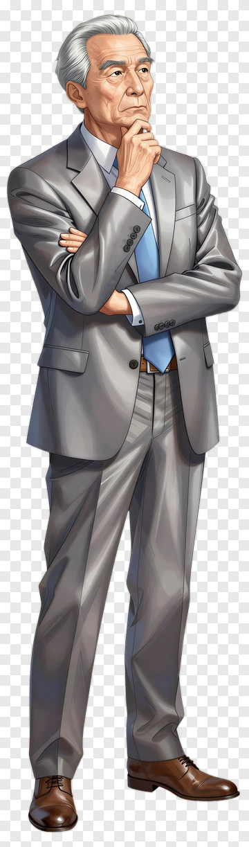Businessman Thinking In A Suit PNG