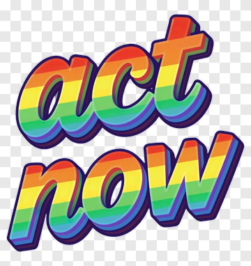 Colorful Act Now Text PNG