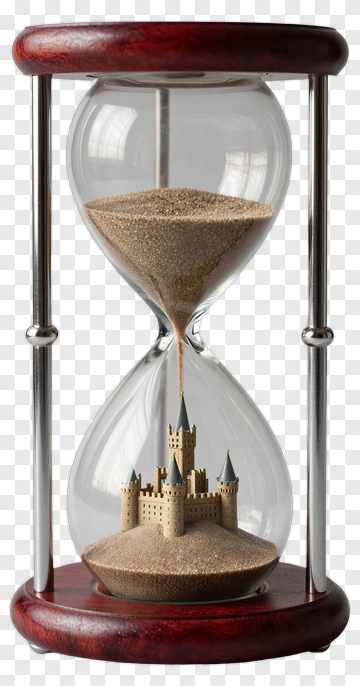 Hourglass With A Castle Inside PNG