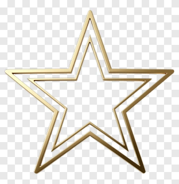 Gold Star Outline PNG